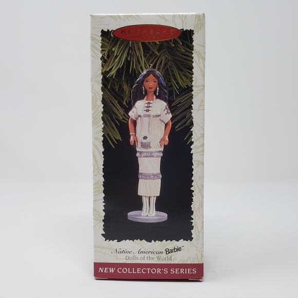 1996 Hallmark Native American Barbie #1 Handcrafted Keepsake Christmas Ornament - Picture 1 of 6